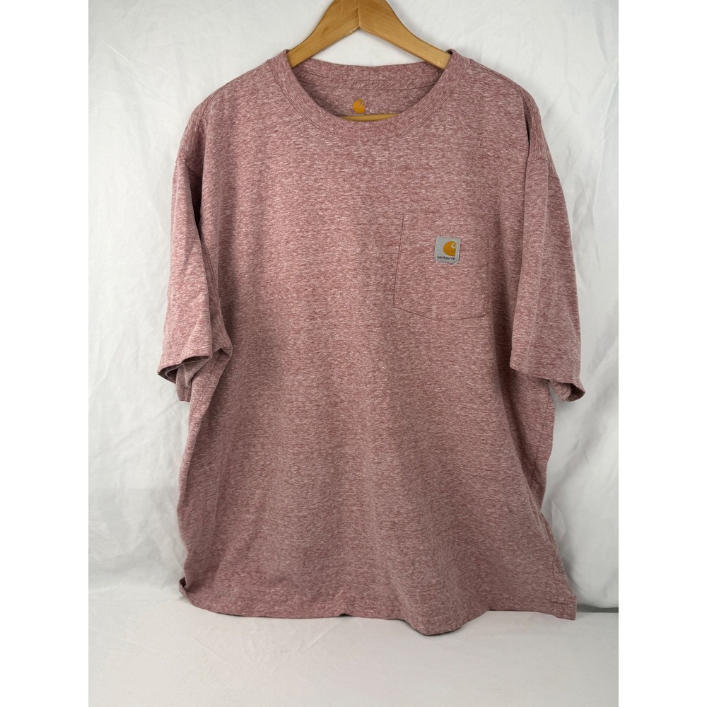 Carhartt K87 Mens XL Original Fit Pocket T-Shirt Heather Clay Red Short Sleeve